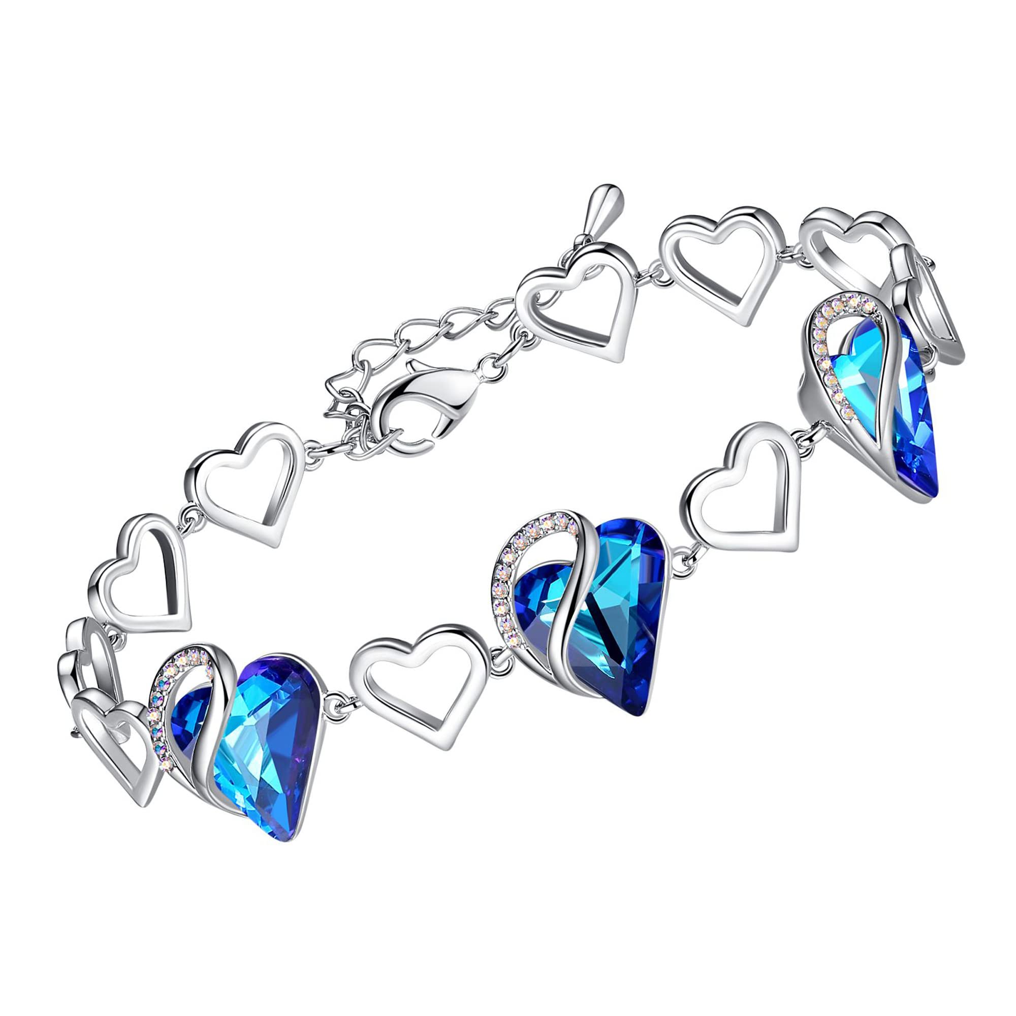 Women's Heart Birthstone Bracelet Ideal Gift for the Special Woman in Your Life