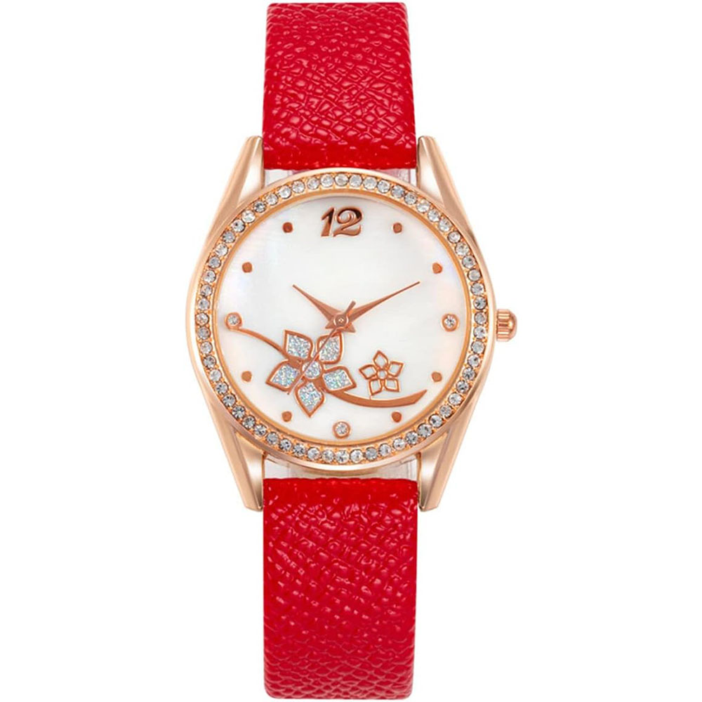 Bling Rhinestone PU Leather Strap Watch – Perfect Mother's Day Gift for Women