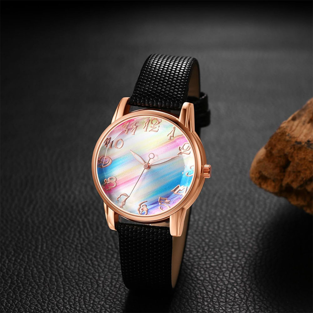 Elegant Ladies Dress Watch with Colorful Analog Dial and Quartz Movement