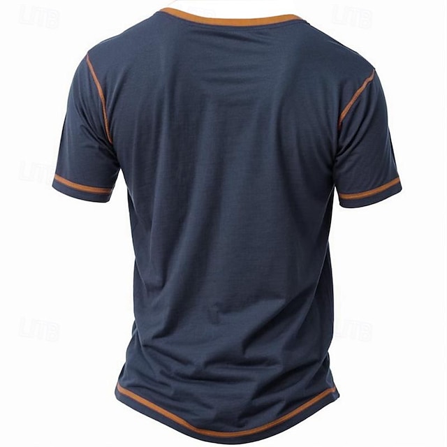 Border Wall Inspired American Flag 3D Print Henley T-Shirt in Street Style for Sports and Outdoor Activities